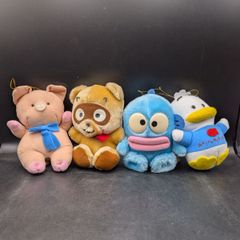 レア 산리오 アミューズメント景品 ぬいぐるみ 4個セット ぽこぽん ハンギョドン ザシキブタ あひるのペックル 《L》