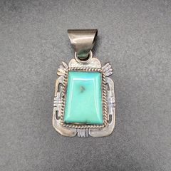 NAVAJO BENNIE RATION ターコイズ ネックレストップ ペンダントトップ グリーン SV925 ナバホ族 ベニーレーション