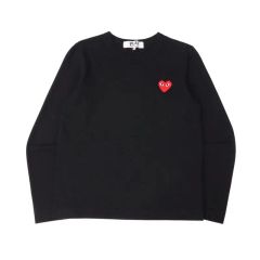 COMME des GARCONS コム・デ・ギャルソン ブラック ハートワッペン ロングスリーブ 8283