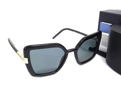 PRADA プラダ サングラス SPR 09W ブラック ゴールド クリアブルー プラスチック ユニセックス 美品