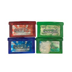186000 動作未確認 ゲームボーイアドバンス ソフト ポケットモンスター ルビー、サファイア、エメラルド、リーフグリーン ４点まとめ