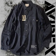 AVIREX アヴィレックス アビレックス BASIC ARMY POPLIN L/S SHIRT 綿100% コットン ベーシック アーミー ミリタリー カジュアル 長袖 シャツ ミリシャツ 783-3920007 120 ネイビー▲010▼61015s03