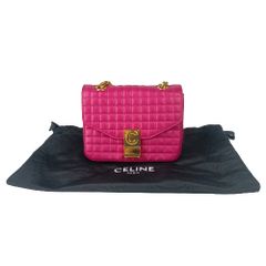 CELINE セリーヌ ショルダーバッグ スモール C セー バッグ 188403 ピンク系 レザー レディース キルテッド チェーン ゴールド金具 美品