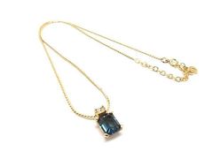 Christian Dior ディオール ネックレス ゴールド ブルー系 メタル ラインストーン レディース ヴィンテージ スクエアストーン 超美品