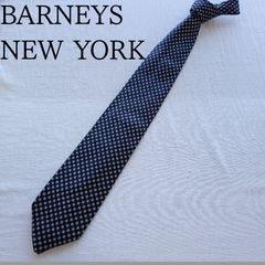 バーニーズニューヨーク ネクタイ 幾何学小紋柄 紺色 ワイドタイ シルク イタリア製 総柄 スーツ ビジネス ケ778