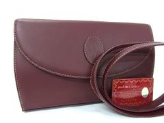 Cartier カルティエ クラッチバッグ マストライン ボルドー系 レザー レディース 2WAY ショルダーバッグ 美品