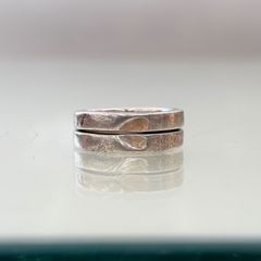SILVER 925 刻印 ペアリング 2個セット ギミック ハート 側面刻印 シルバーリング 指輪 アクセサリー シルバー925 빈티지