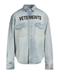ヴェトモン メンズ アウター ジャケット・ブルゾン デニムブルゾン VETEMENTS Blue ブルー