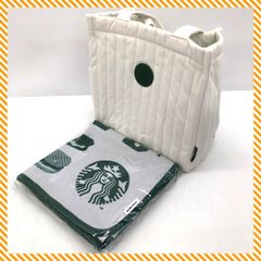 미사용 보관품 스타벅스 2024 복주머니 토트 백 피크닉 매트 세트 STARBUCKS 화이트 그린 로고