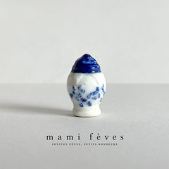 フェーヴ 青い飾り壺 花瓶 フランス フェーブ ミニチュア陶器 m-4649