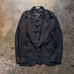 COMME des GACONS HOMME PLUS AD2020 エステル縮絨5Bジャケット ポリ縮 M 꼼데가르송 オムプリュス 定番キャリー