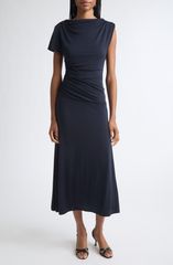 サンク セプト レディース トップス ワンピース ミディ Cinq Sept Avielle Cowl Neck Midi Dress NAVY ネイビー