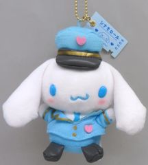 중고 ぬいぐるみマスコット・ぬいぐるみバッジ 시나모롤 駅員 ブルー ぬいぐるみマスコット 「 산리오 キャラクターズ」