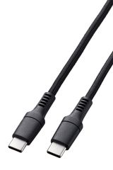 エレコム USB C ケーブル USB PD対応 100W 50cm 高耐久 ナイロンメッシュ ブラック iPhone 16 シリーズ 対応検証済 MPA-CC5PS05BK 0.5m 1 ケーブル単体