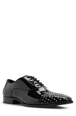 アルド メンズ シューズ オックスフォード キャップ レザー ALDO Ed Studded Cap Toe Leather Oxford Men BLACK ブラック