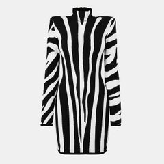 バルマン レディース トップス ワンピース ミニ Balmain Womens Tailo red Stretch Mini Dress Black EAB ブラック