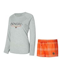 コンセプツ スポーツ レディース トップス Tシャツ ショートパンツ Conceptsport Womens OrangeGray Cincinnati Bengals Petition Raglan