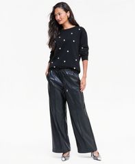 アイエヌシー インターナショナル コンセプト レディース ボトムス カジュアルパンツ レザー フェイクレザー ハイウエスト INC International Concepts Womens Draw