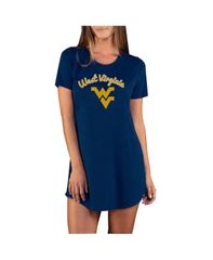 コンセプツ スポーツ レディース トップス シャツ Conceptsport Womens Navy West Virginia Mountaineers Marathonightshirt Navy