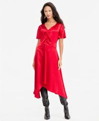 アイエヌシー インターナショナル コンセプト レディース トップス ワンピース アシンメトリー ギャザー ミディ INC International Concepts Womens RuchedFro
