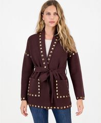 アイエヌシー インターナショナル コンセプト レディース アウター ニット・セーター カーディガン INC International Concepts Womenstudded Belted Car