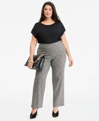 アイエヌシー インターナショナル コンセプト レディース ボトムス カジュアルパンツ プラスサイズ INC International Concepts Plusize Jacquard Straig