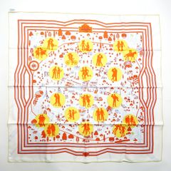 新品同様・ 미사용 HERMES エルメス スカーフ カレ LES NOUVEAUX 90×90 シルク100％ 箱付き ML42