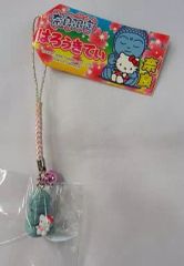 중고 キーホルダー・マスコット キャラクター キティ 東大寺盧舎那仏像 根付け シルバー ピンク 「ハローキティ」 奈良限定