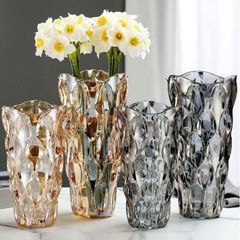 ガラス フラワーベース 透明 花瓶 ガラス おしゃれ 大 花瓶 北欧 花瓶 グラデーション 現代 シンプル 透明 広口 花器 部屋 玄関 リビング インテリア プレゼント zh028