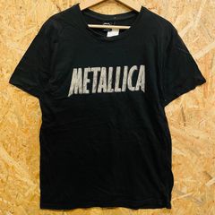 メタリカ バンドTシャツ ロゴプリント ブラック M インド製 METALLICA ロックTシャツ 古着