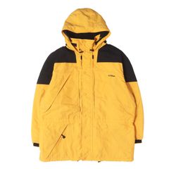 L.L.Bean エルエルビーン ジャケット イエロー ブラック XL 90s ナイロン 中綿 マウンテンパーカー OP928 90年代 ヴィンテージ 古着 アウター ブルゾン 上着 メンズ 중고