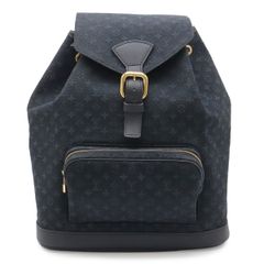 LOUIS VUITTON ルイ ヴィトン モノグラムミニ モンスリGM リュックサック バックパック ショルダーバッグ TSTブルー 紺 ネイビー M92455
