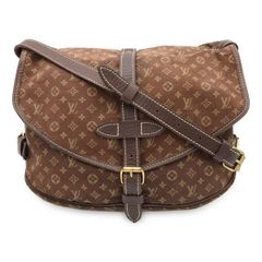 LOUIS VUITTON ルイ ヴィトン モノグラムミニラン ソミュール30 ショルダーバッグ 斜め掛け キャンバス レザー エベヌ 茶 ブラウン M95227
