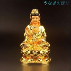 豪華なゴールド仏像觀音菩薩小佛像、樹脂鍍金手工藝品車飾、觀音如來吉祥佛飾品觀音菩薩、?面裝飾、?悔娃娃、汽車裝飾、家居房間裝飾擺件