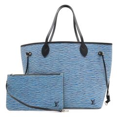 LOUIS VUITTON ルイ ヴィトン エピ デニム ネヴァーフルMM トートバッグ ショルダーバッグ 肩掛け レザー ブルー ポーチ付き M51053