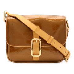 LOUIS VUITTON ルイ ヴィトン モノグラムヴェルニ クリスティGM ショルダーバッグ 斜め掛けショルダー ポシェット エナメル ブロンズ M91107