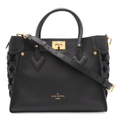 LOUIS VUITTON ルイ ヴィトン モノグラムタフタージュ オンマイサイド MM ハンドバッグ 2WAY ショルダーバッグ レザー ノワール 黒 ブラック M53826