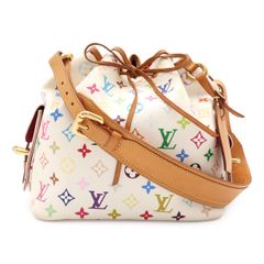 LOUIS VUITTON ルイ ヴィトン モノグラムマルチカラー プチノエ ショルダーバッグ 巾着型 ブロン 白 ホワイト M42229