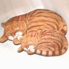 カーペット 玄関マット フロアマット 洗える 3D猫柄ラグ ラグマット 滑り止め付 リビングルームカーペット ソファ フロアマット 玄関マット マット 家庭用