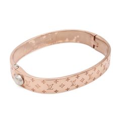 LOUIS VUITTON ルイ ヴィトン カフ ナノグラム バングル ブレスレット PGP ピンクゴールド #S Sサイズ M00253