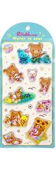 리락쿠마 Water in seal シール 1シート サンエックス正規品・ブルー台紙