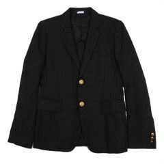 꼼데가르송 オムプリュスCOMME des GARCONS HOMME PLUS 製品染めメタルボタンリネンジャケット 黒XS