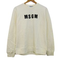エムエスジーエム スウェット トレーナー トップス ロゴ イタリア製 レディース Sサイズ ホワイト MSGM