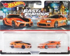 【中古】ミニカー 1/64 ワイルド・スピード 2021 TOYOTA GR SUPRA/TOYOTA SUPRA(2台セット) 「Hot Wheels PREMIUM」 [HKF54]