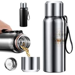 水筒 800ml 魔法瓶 ステンレススチール製 お茶 水分離 ティーカップ 大容量 真空断熱 保温保冷 軽量 直飲み ステンレスボトル ボトル 父の日 プレゼント 入学 お祝い イベント 実用的 男性 女性 母の日 baowenb01