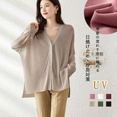 カーディガン レディース 夏 薄手 大きいサイズ ゆったり uvカット 夏カーディガン 冷房対策 紫外線対策 シアーカーディガン Vネック 長袖 微シアー サマーカーディガン スリット サマーニット カーデ uv対策xiaokb319