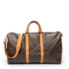 [中古] LOUIS VUITTON ルイ・ヴィトン キーポル・バンドリエール ブラウン モノグラム・キャンバス AB