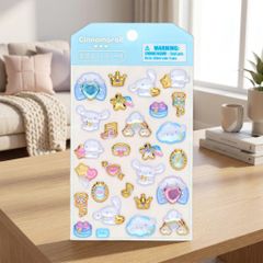 サンリオ シナモロール 金箔ぷっくりシール  単品販売 サンリオ キャラクター グッズ ぷっくり 立体 かわいい シール ステッカー sanrio 正規品 金箔