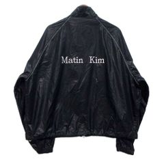 マーティンキム Matin Kim LOGO COATING JUMPER バックロゴ コーティング ジャケット F 黒 ブラック MK2400JP002