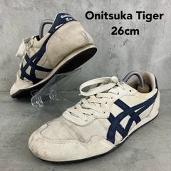 Onitsuka Tiger オニツカタイガー 26.0cm SERRANO 1183B400 セラーノ ベージュ ネイビー スニーカー ローカット 薄底 運動靴 레트로 クラシック スポーティー 軽量 履きやすい カジュアル タウンユース ★ ■◇ ◇■